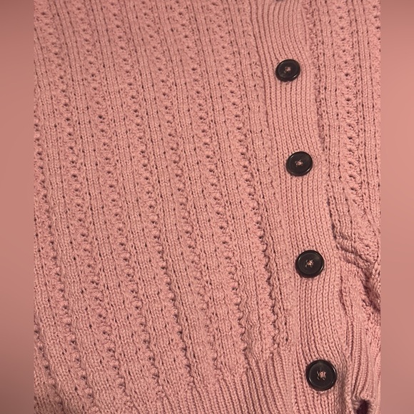 SOLD Umgee Women’s M Cardigan Knit Ruffles Dusty Pink Preppy Cute Girlhoodcore - Picture 4 of 10